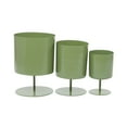 thumbnail image 1 of DecMode 14", 13", 10"H Green Metal Planter (3 Count), 1 of 10