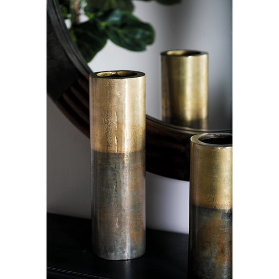 DecMode 14" Brown Aluminum Vase