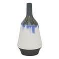 thumbnail image 1 of DecMode 14" Handmade White Ceramic Vase with Dripping Effect, 1 of 8