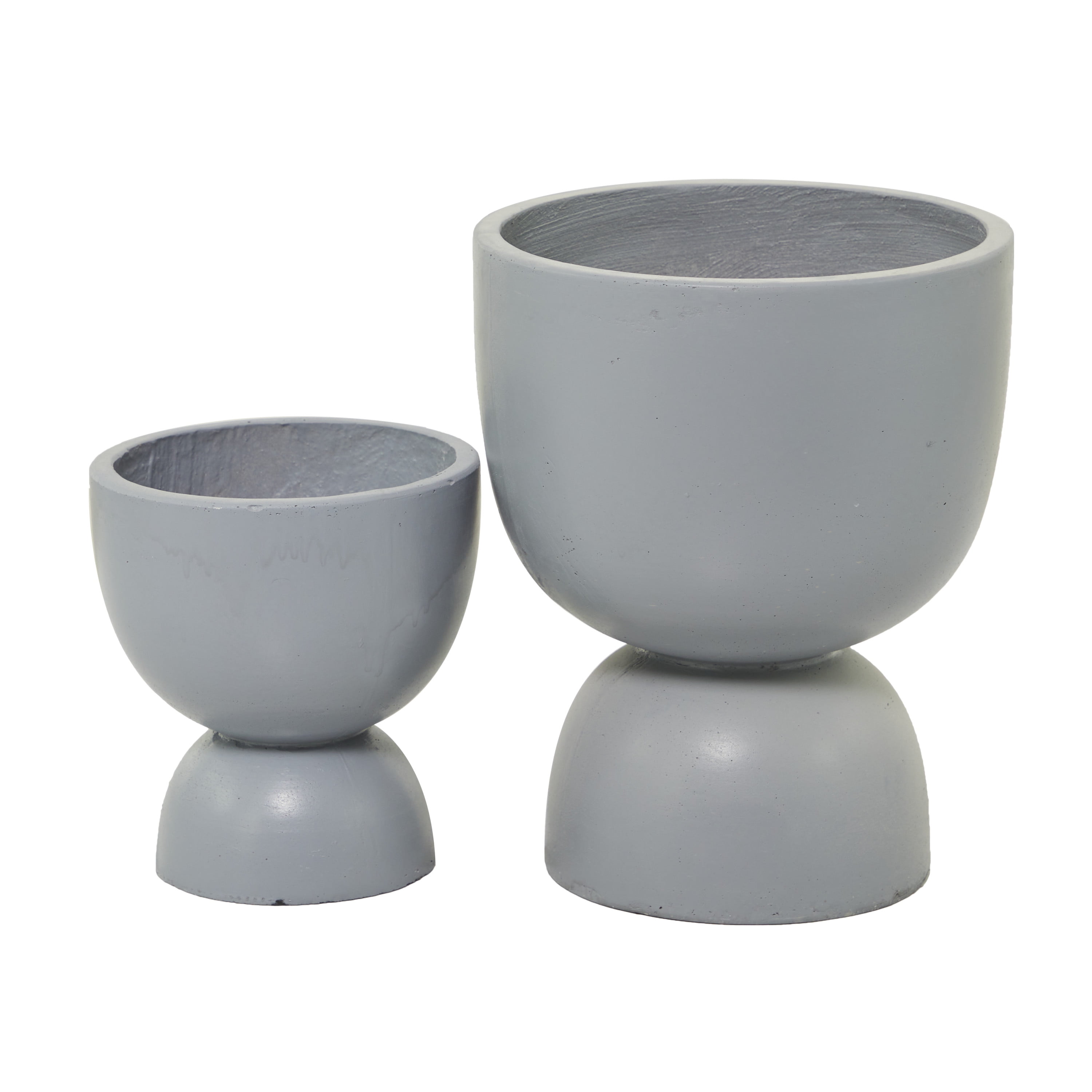 DecMode 15", 9"H Gray Magnesium Oxide Planter (2 Count)