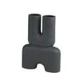 thumbnail image 1 of DecMode 15" Abstract U-Shaped Black Ceramic Vase, 1 of 10