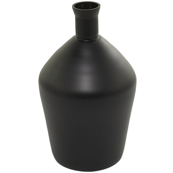 DecMode 15" Black Glass Vase