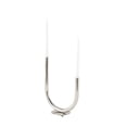 thumbnail image 1 of DecMode 2 Holder Silver Stainless Steel Metal Abstract U-Shaped Candelabra, 1 of 14