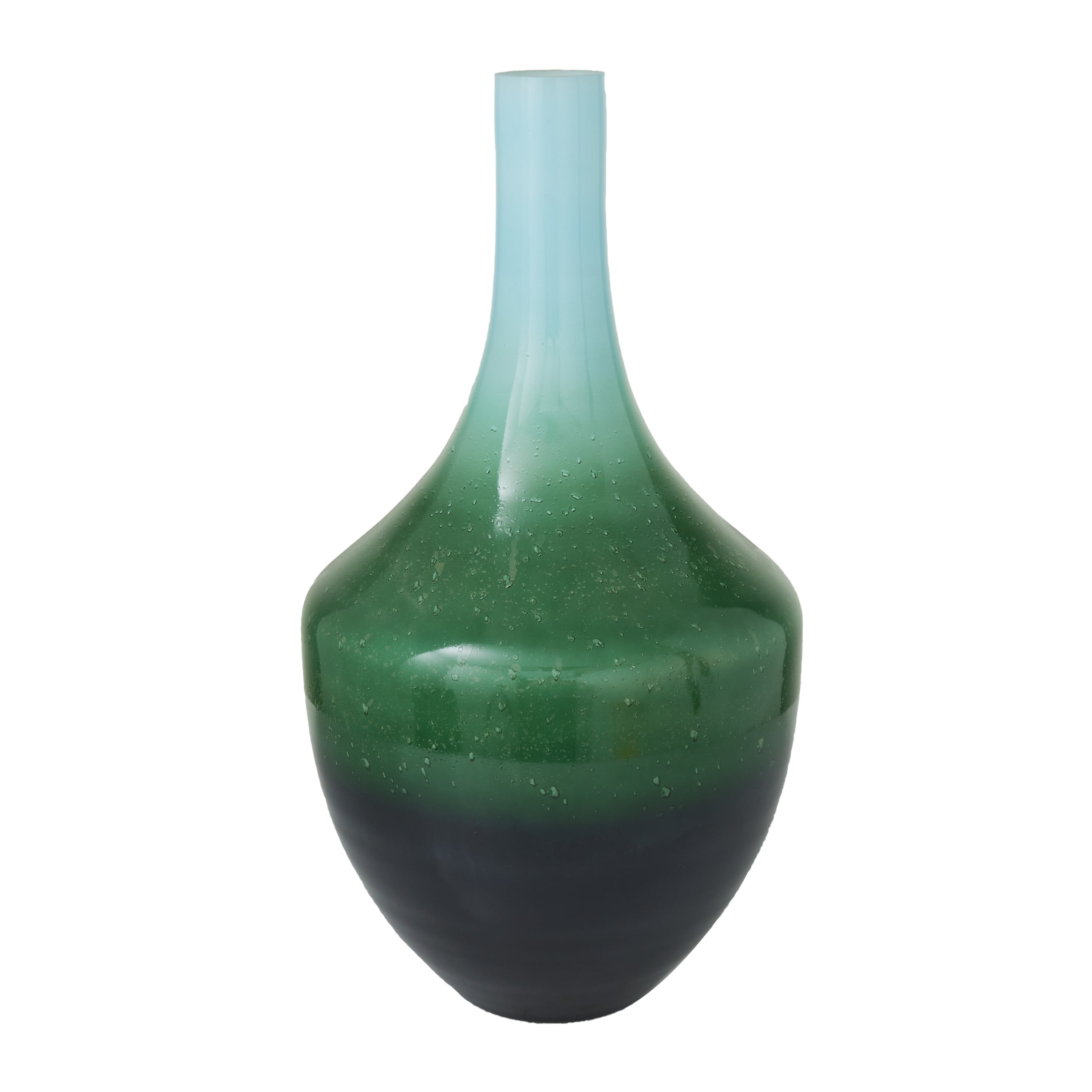 DecMode 22" Ombre Green Glass Vase