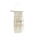 thumbnail image 1 of DecMode 25" x 6" Handmade 2-Tier White Macrame Wall Shelf, 1 of 7