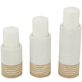 thumbnail image 1 of DecMode 3 Candle White Metal Striped Pillar Candle Holder, Set of 3, 1 of 7