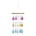 thumbnail image 1 of DecMode 30" Multi Colored Metal Indoor Outdoor Geometric Windchime with Stained Glass, 1 of 9
