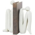 thumbnail image 1 of DecMode 4" People White Polystone Bookends (Set of 2), 1 of 7