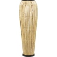 thumbnail image 1 of DecMode 47" Handmade Slatted Frame Light Brown Rattan Vase with Black Metal Accents, 1 of 7