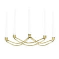 thumbnail image 1 of DecMode 5 Holder Gold Stainless Steel Metal Candelabra, 1 of 7