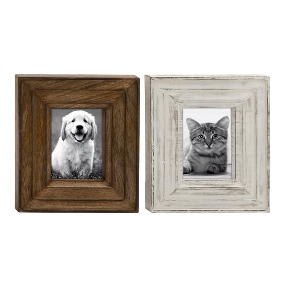DecMode 5" x 7" Brown Photo Frame (2 Count)