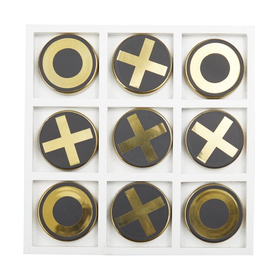 DecMode 8" x 1" Gold Stainless Steel Tic Tac Toe Game Set, 1-Piece