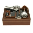 thumbnail image 1 of DecMode 9" x 3" Brown Leather 7 Piece Bar Tool Set with Decorative Box, 1-Piece, 1 of 10