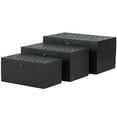 thumbnail image 1 of DecMode Intricate Carved Black Wood Decorative Box with Hinged Lid, 3 Count, 1 of 9