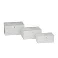 thumbnail image 1 of DecMode Intricate Carved White Wood Decorative Box with Hinged Lid, 3 Count, 1 of 7