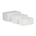 thumbnail image 1 of DecMode Intricate Carved White Wood Decorative Box with Hinged Lid, 3 Count, 1 of 8