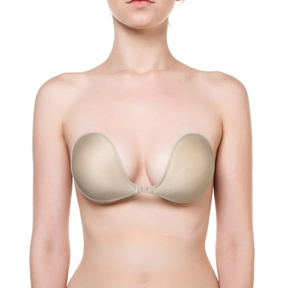 The NuBra Push Up Plunge Adhesive Bra (L398),D Cup,Nude