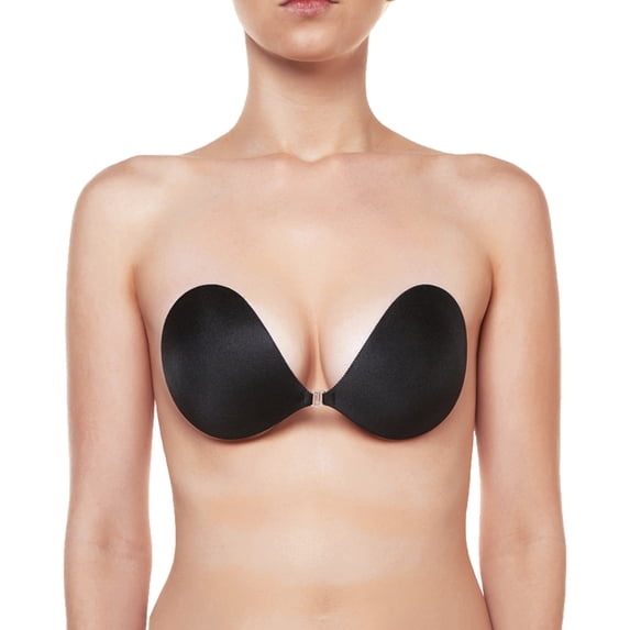 The NuBra Seamless Push Up 2 Adhesive Bra (SE998),D Cup,Black