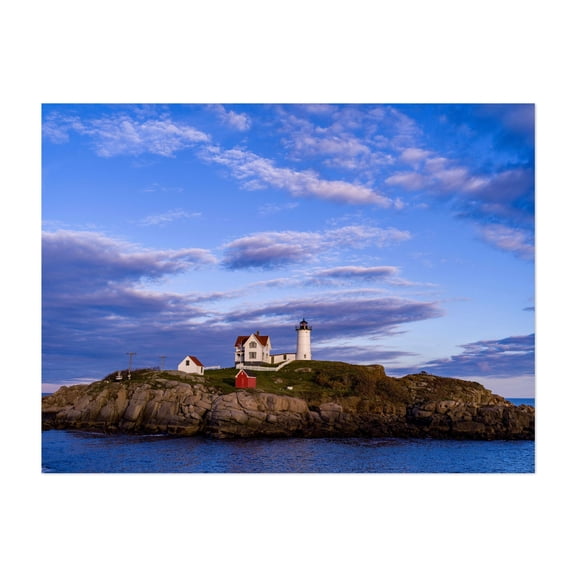 The Nubble Lighthouse - York Maine Photography Lighthouse Coast Scenic Seascape Ocean Landscape Nautical Unframed Wall Art Print 36 x 48 inches