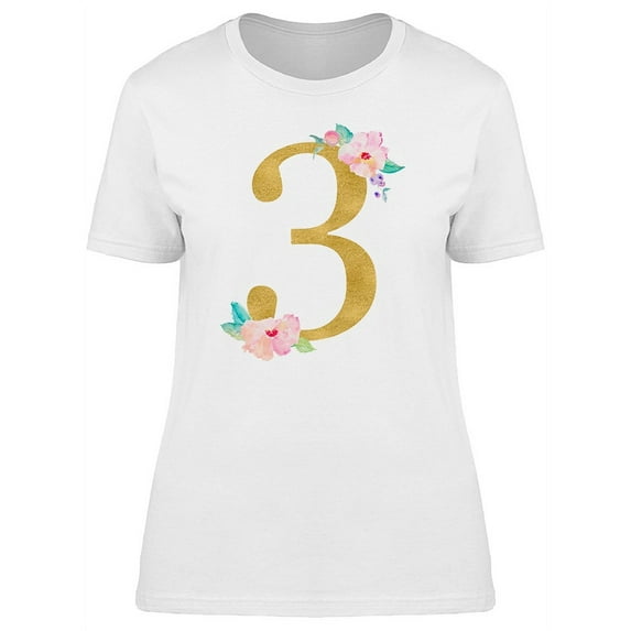 The Number 3 With Flowers Tee Women's -Image by Shutterstock