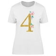 thumbnail image 1 of The Number 4 With Flowers Tee Women's -Image by Shutterstock, 1 of 2