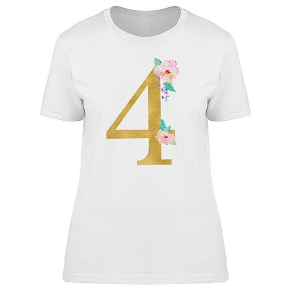 The Number 4 With Flowers Tee Women's -Image by Shutterstock