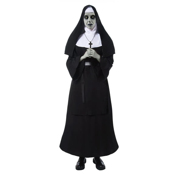 The Nun Costume for Women, with Full Head Black Nun Costume Mask for Cosplay Party Props