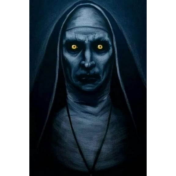 The Nun Diamond Art Kits for Adults,5D Diamond Painting Kits for Adults,Horror Film Diamond Dots Paint with Diamonds for Home Wall Decor 12x16 Inch