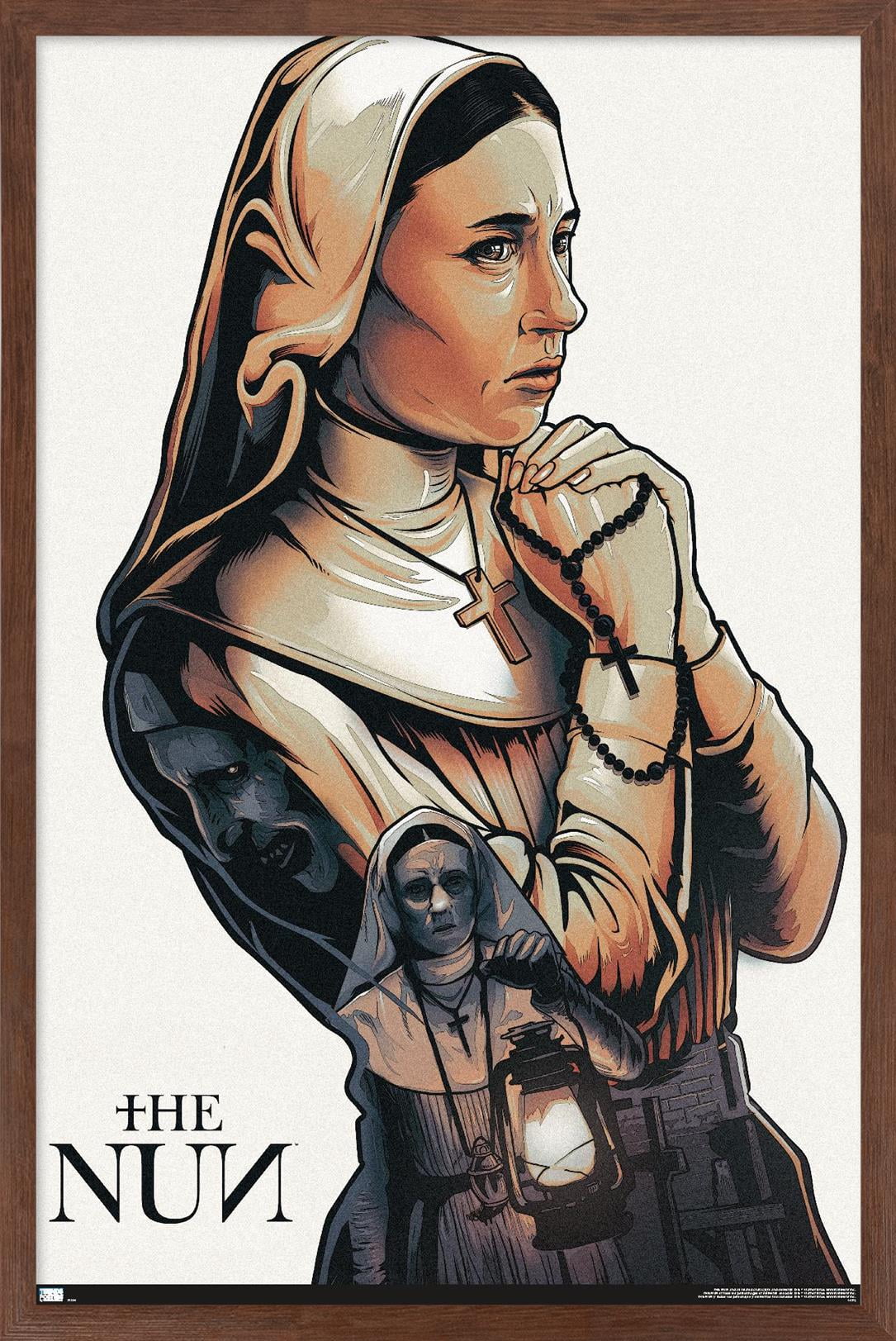 The Nun - Praying Wall Poster, 14.725" x 22.375", Framed