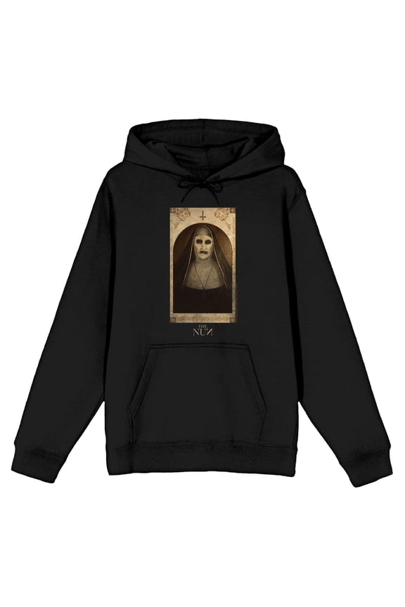 The Nun Scary Demon Face Woman Adult Black Long Sleeve Hoodie-3XL
