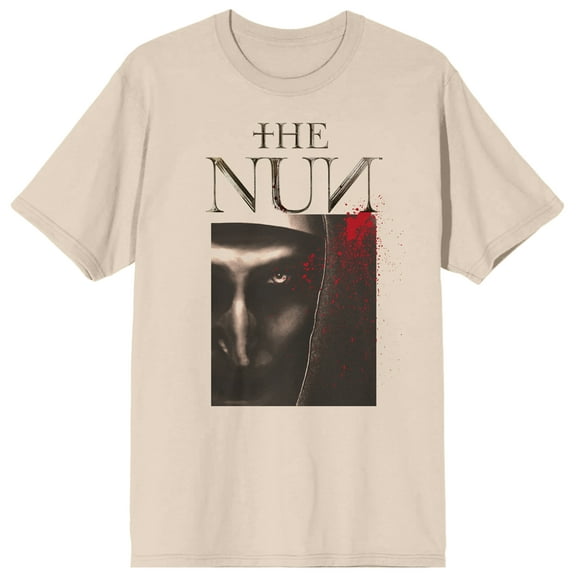 The Nun Scary Face Art Crew Neck Short Sleeve Women's Natural T-shirt-3XL