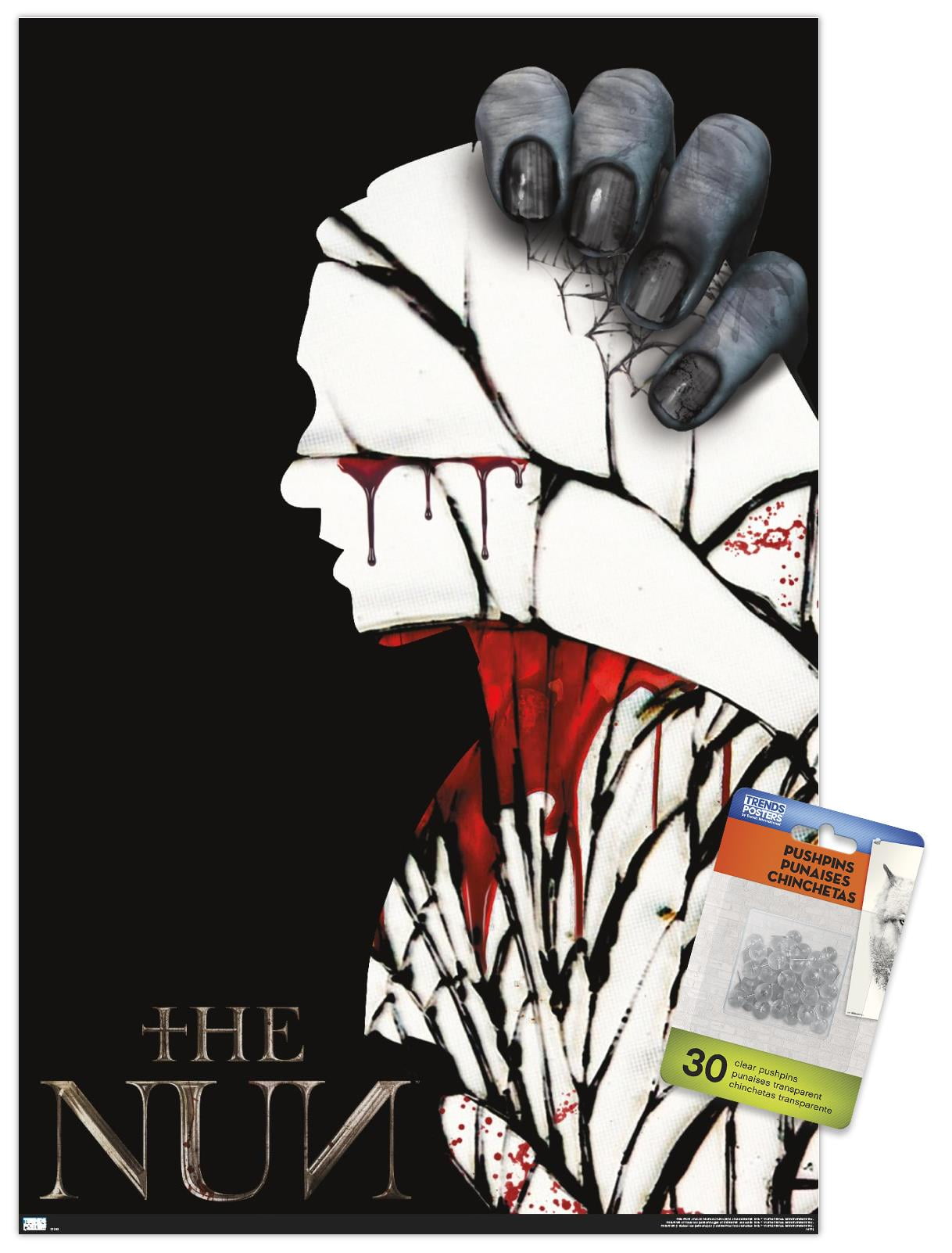 The Nun - Silhouette Wall Poster with Pushpins, 14.725" x 22.375"