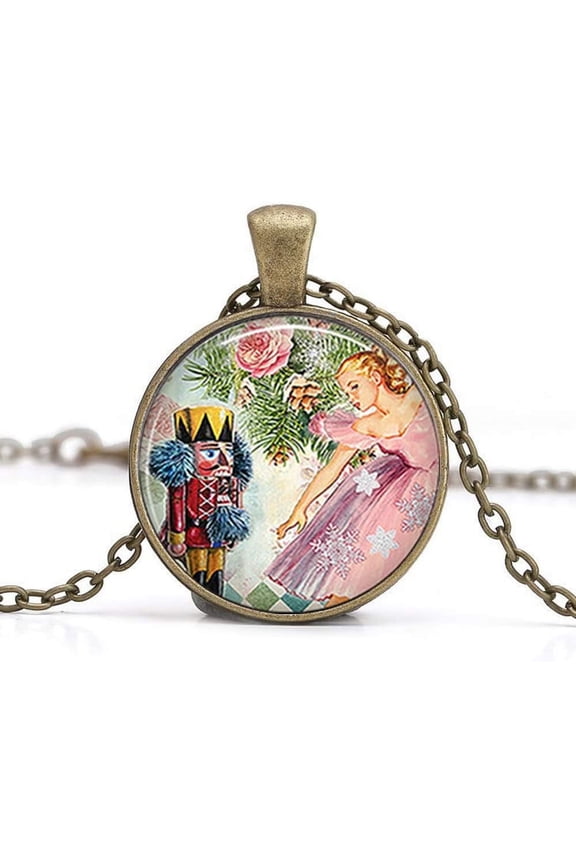 The Nutcracker Ballet Necklace Pendant Glass Photo Charm Jewelry