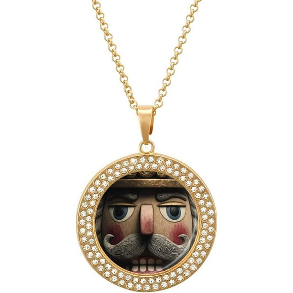 The Nutcracker Quality Face Funny Necklace with Printed Pendant Novelty Diamond Jewelry for Women Men Silver Gold[c497]
