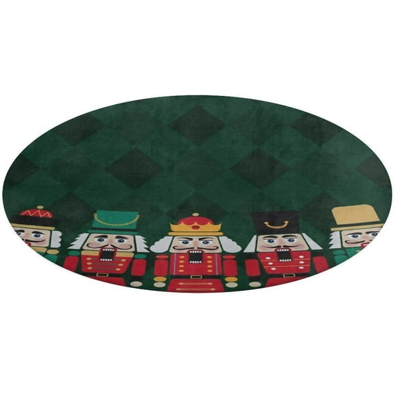 The Nutcrackers Round Carpet Circle Rug Outdoor Patio Area Rug Washable Large Area Rugs Hallway Room Decor Fitness Mats