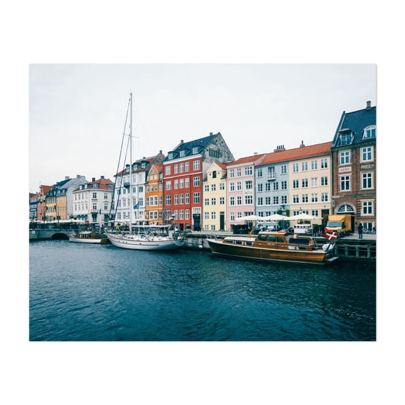 The Nyhavn Canal - Copenhagen Denmark Photography Harbor Boat Architecture City Travel Poster Scenic Unframed Wall Art Print 30 x 40 inches