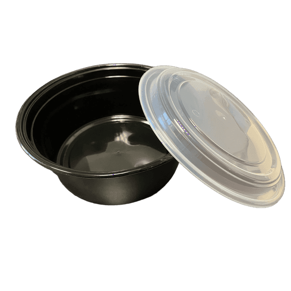 The ONE 85 Oz Black Plastic Microwavable Round Food Storage Container (90 Count)