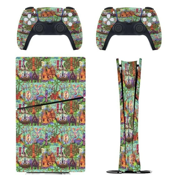 The ORIGINAL Enchanted Tiki Room Collage PS5/PS5 Pro/PS5 Slim Digital Disc Skin Sticker For Console And Controller Skins