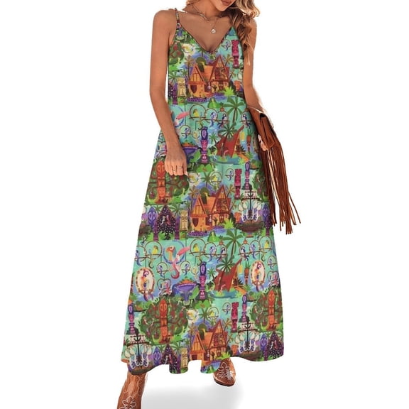 The ORIGINAL Enchanted Tiki Room Collage Sleeveless Dress Loose Women's Dress Dresses Luxury Evening Dresses