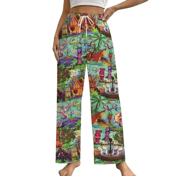 The ORIGINAL Enchanted Tiki Room Collage Women's Pajamas Pajama Pants Women's Sleepwear Lounge Sleep Bottoms Stretch with Pockets