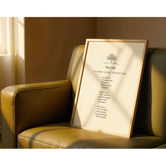 The Oak Poem Wall Art Print, Unframed Paper Poster 8x10in