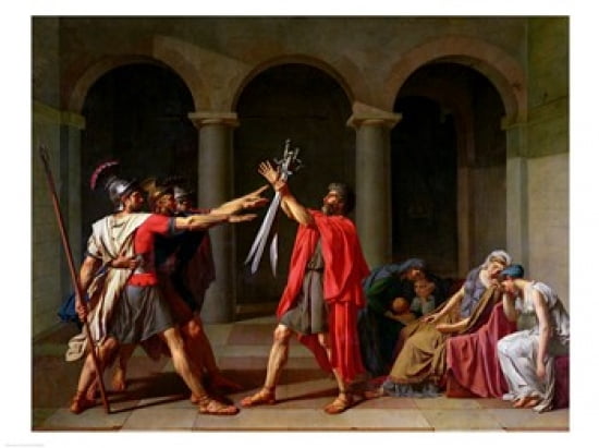 The Oath of Horatii Canvas Art - Jacques-Louis David (24 x 18)