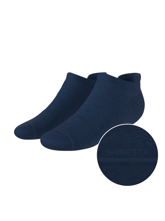 The Ocean Blue - Shinesty Chambray Heather Heel Hammock Ankle Socks Medium