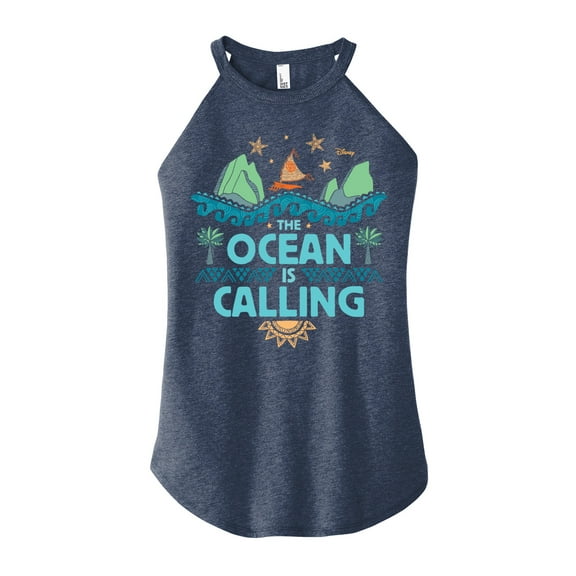 The Ocean Is Calling  - Juniors High Neck Tank Top
