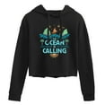 thumbnail image 1 of The Ocean Is Calling  - Ladies Juniors Cropped Pullover Hoodie, 1 of 5
