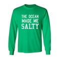 thumbnail image 1 of The Ocean Made Me Salty Adult Long Sleeve T-shirt, 1 of 2