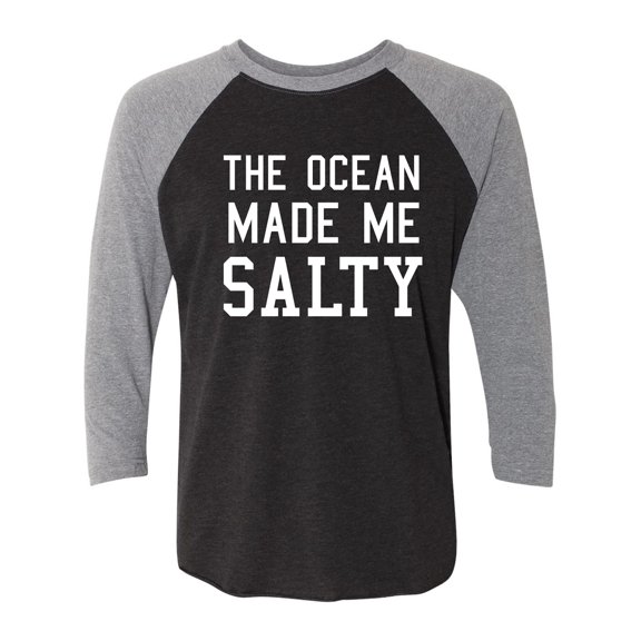 The Ocean Made Me Salty Unisex 3/4 Sleeve Baseball Raglan Tee