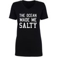 thumbnail image 1 of The Ocean Made Me Salty Womens V-Neck Tee, 1 of 2