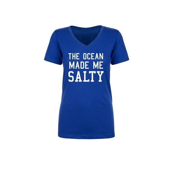 The Ocean Made Me Salty Womens V-Neck Tee