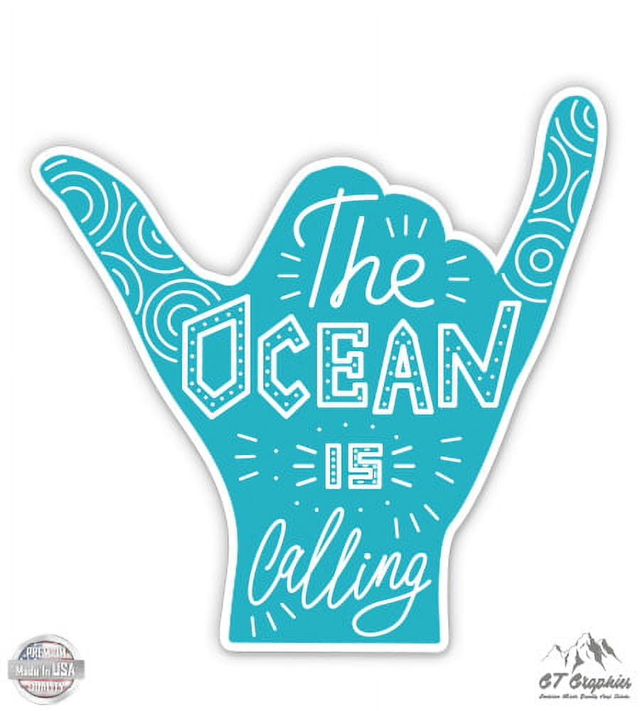 The Ocean is Calling - 5" Vinyl Sticker - For Car Laptop I-Pad ...